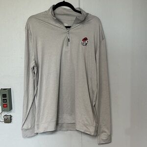 Light Gray Long-Sleeve Quarter-Zip Georgia Bulldogs Pullover